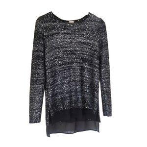 3/$20 Sequin black/gray holiday sweater
